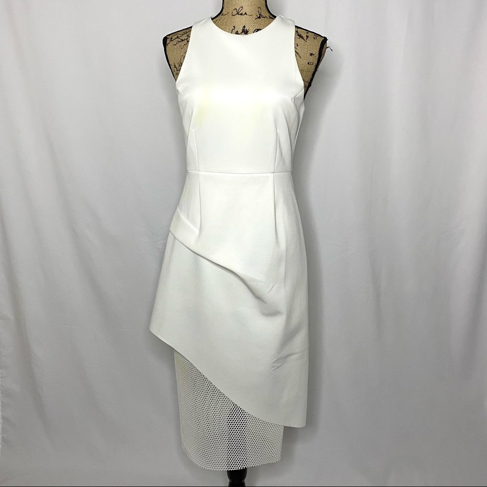 Elliatt White Mesh Contrast Cocktail Dress